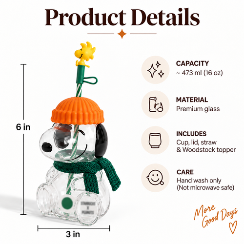 Limited Edition Snoopy Glass Cup